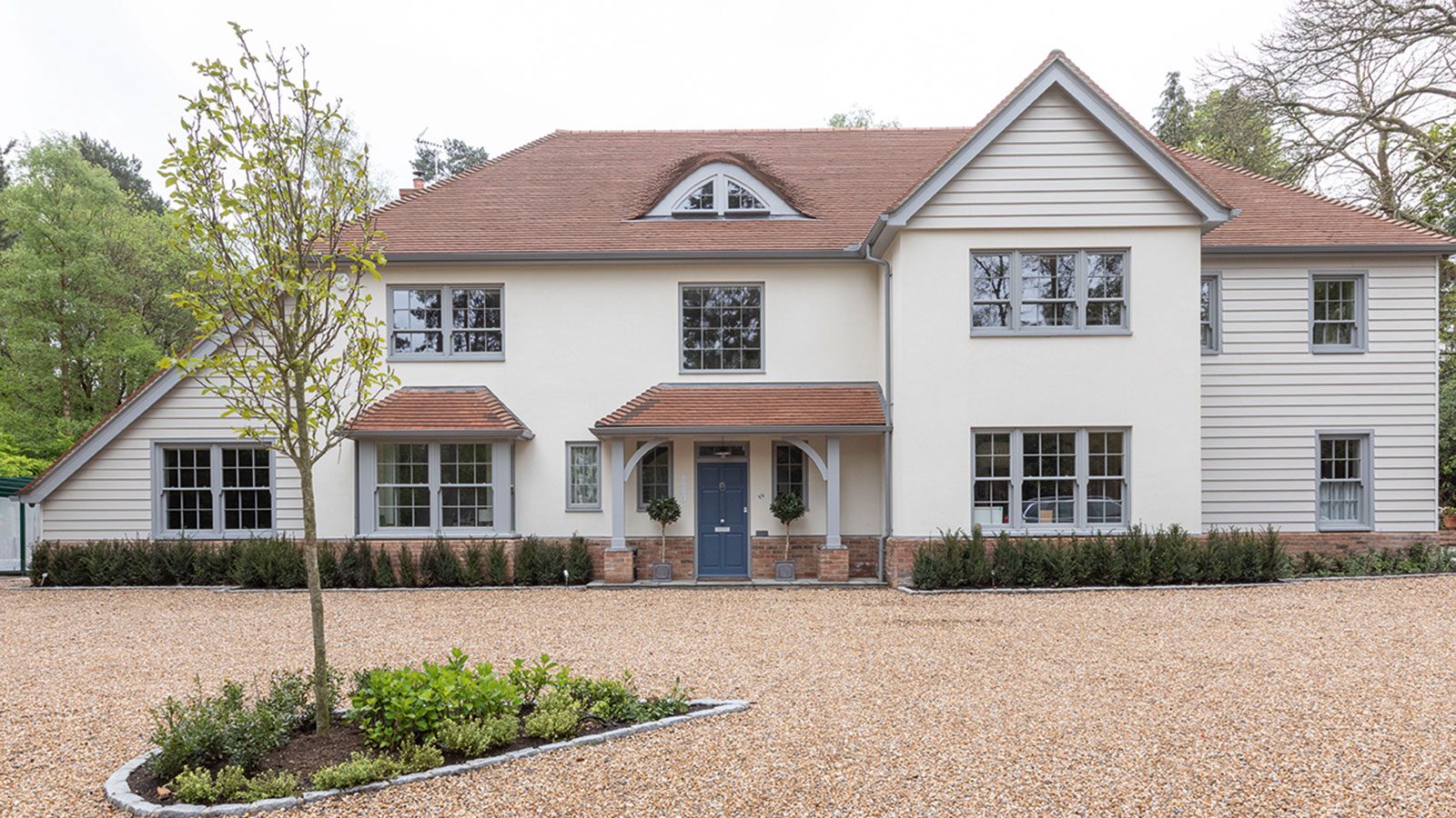 Attractive British detached house with a newly finished tiled roof
